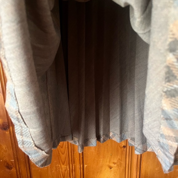 Vintage Plaid Pleated Midi Skirt Academia Sandy Grease Preppy Gray Wool Size 12 - Picture 8 of 8